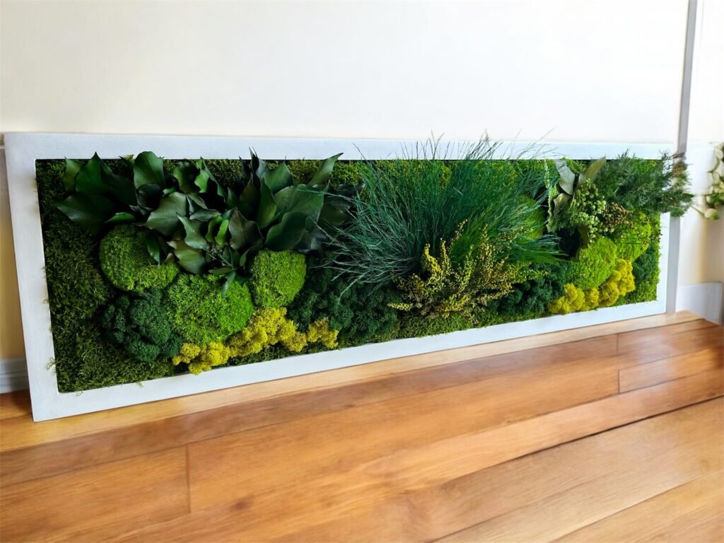 Cuadro preservado con musgo y plantas