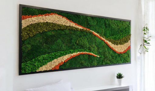 CUADRO DE MUSGO ABSTRACTO REALIZADO CON LIQUEN ISLANDES NARANJA Y BEIGE CUADRO DE MUSGO ABSTRACTO REALIZADO CON LIQUEN ISLANDES NARANJA Y BEIGE