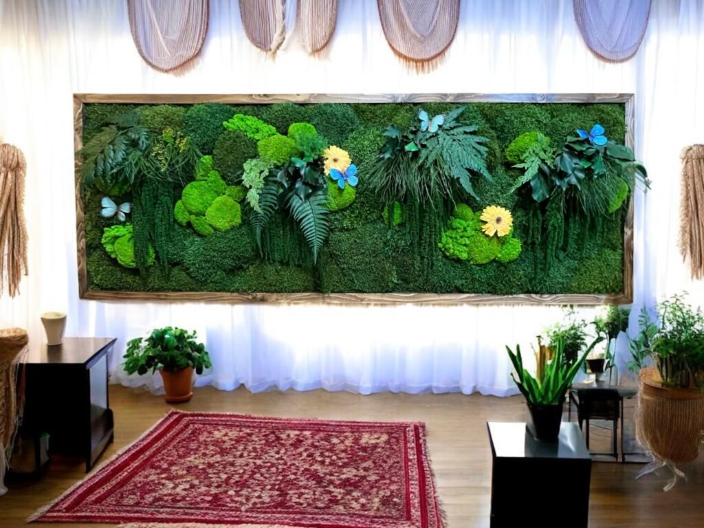 cuadro de musgo con helechos y margaritas gerberas cuadro de musgo con helechos y margaritas gerberas